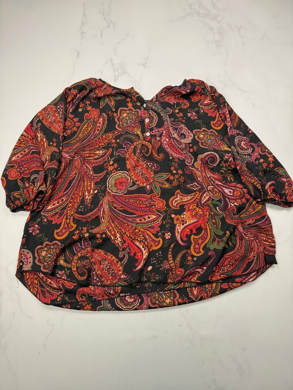 Cha Cha Vente Blouse Black 70s Retro - Womens 3X